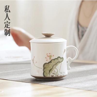 Hand-painted Ceramic Tea Cups Individual Cups with Lid Filter Cup Gifts Custom Office Mark Cup