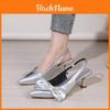 Summer Womens Butterfly Bow Backless Slip On Shoes With Rubber Sole For Casual Wear