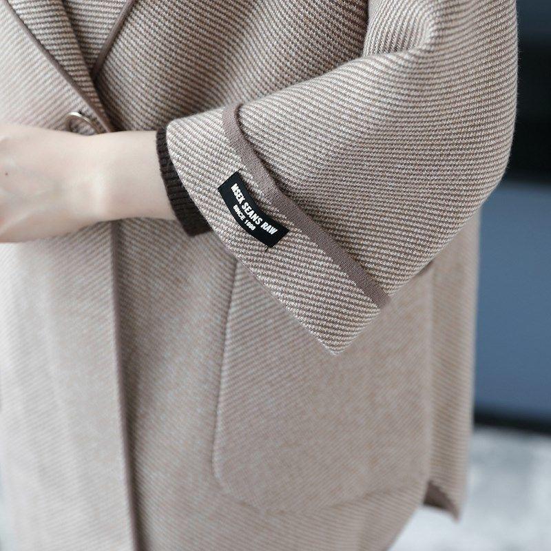 Spring Autumn Middle Age Coat Women Fashion Korean Slim Casual Woolen Coats Overcoats Female Outerwear