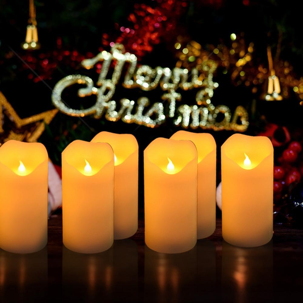 With Base LED Candles Warm Yellow Lighting Votive Candle Safe Artificial Candle Flame-Free