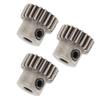 3PCS RC Car Motor Gear M0.6 3.175mm Bore Steel Powder Alloy Pinion Motor Gear Replacement 21T