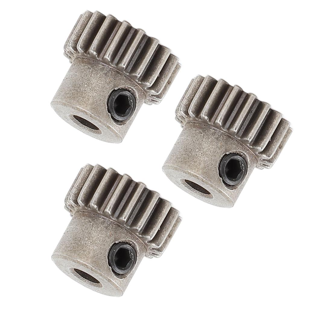 3PCS RC Car Motor Gear M0.6 3.175mm Bore Steel Powder Alloy Pinion Motor Gear Replacement 21T