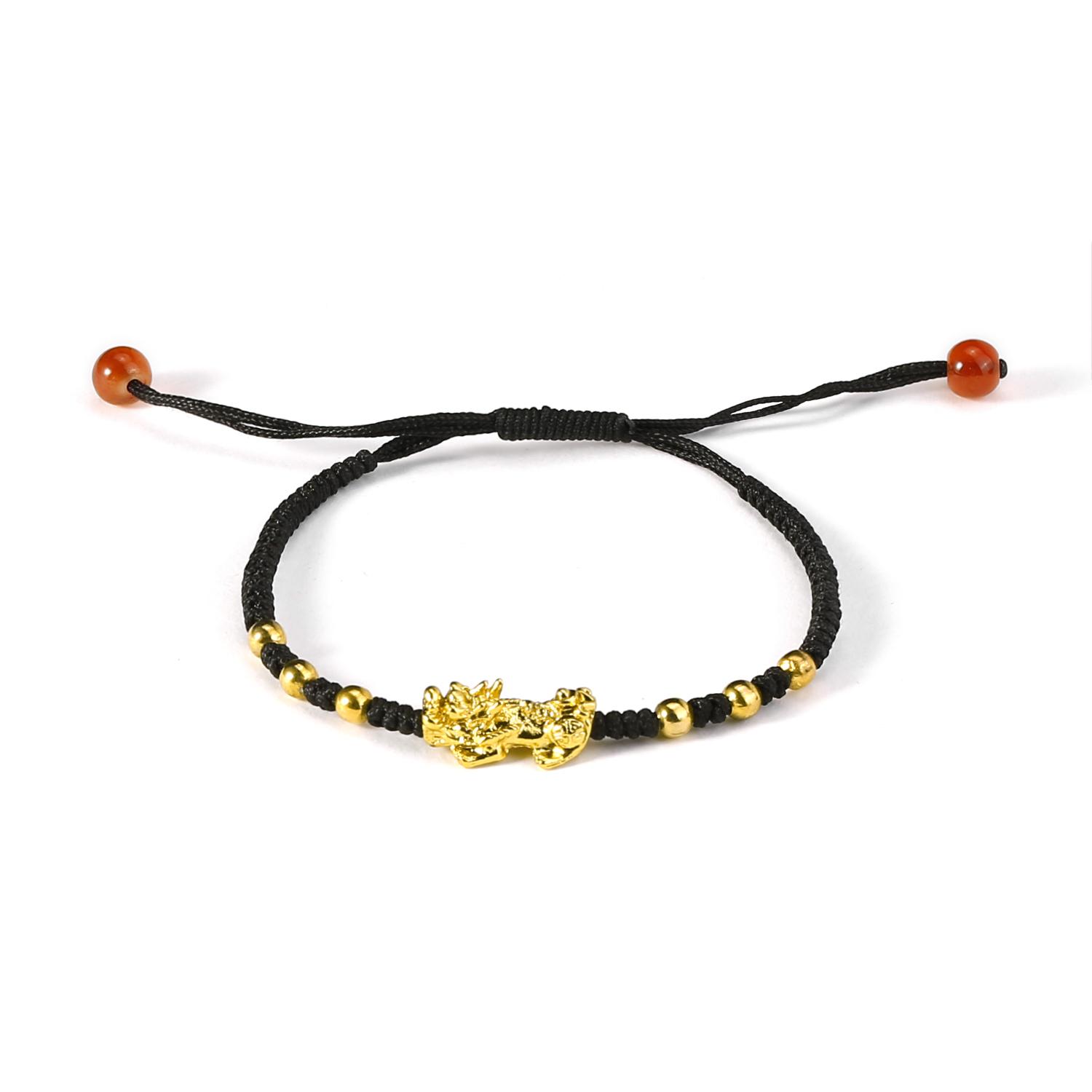 Chinese Style Feng Shui Pi Xiu Bracelet & Bangle New Fashion Lucky Red Rope Weaving Charm Bracelet Bring Wealth Health Jewelry чёрный