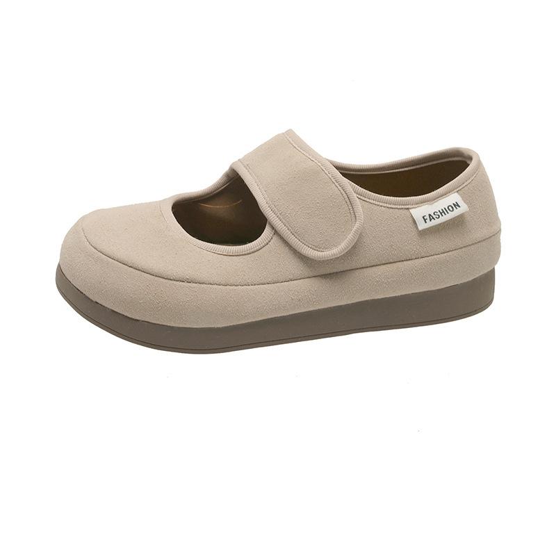 

Винтажные туфли Boken на липучке с круглым носком, весна-осень 2025, уродливо-милые туфли Мэри Джейн на мягкой подошве, туфли Дуду 40 абрикосовый