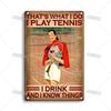 Mfoever Tin Sign Artisian SPORT Metal Sign Tennis Tin Poster Decorative Plate Badminton Cricket Pickleball Plaque Wall Decor Garage Bar Pub Club