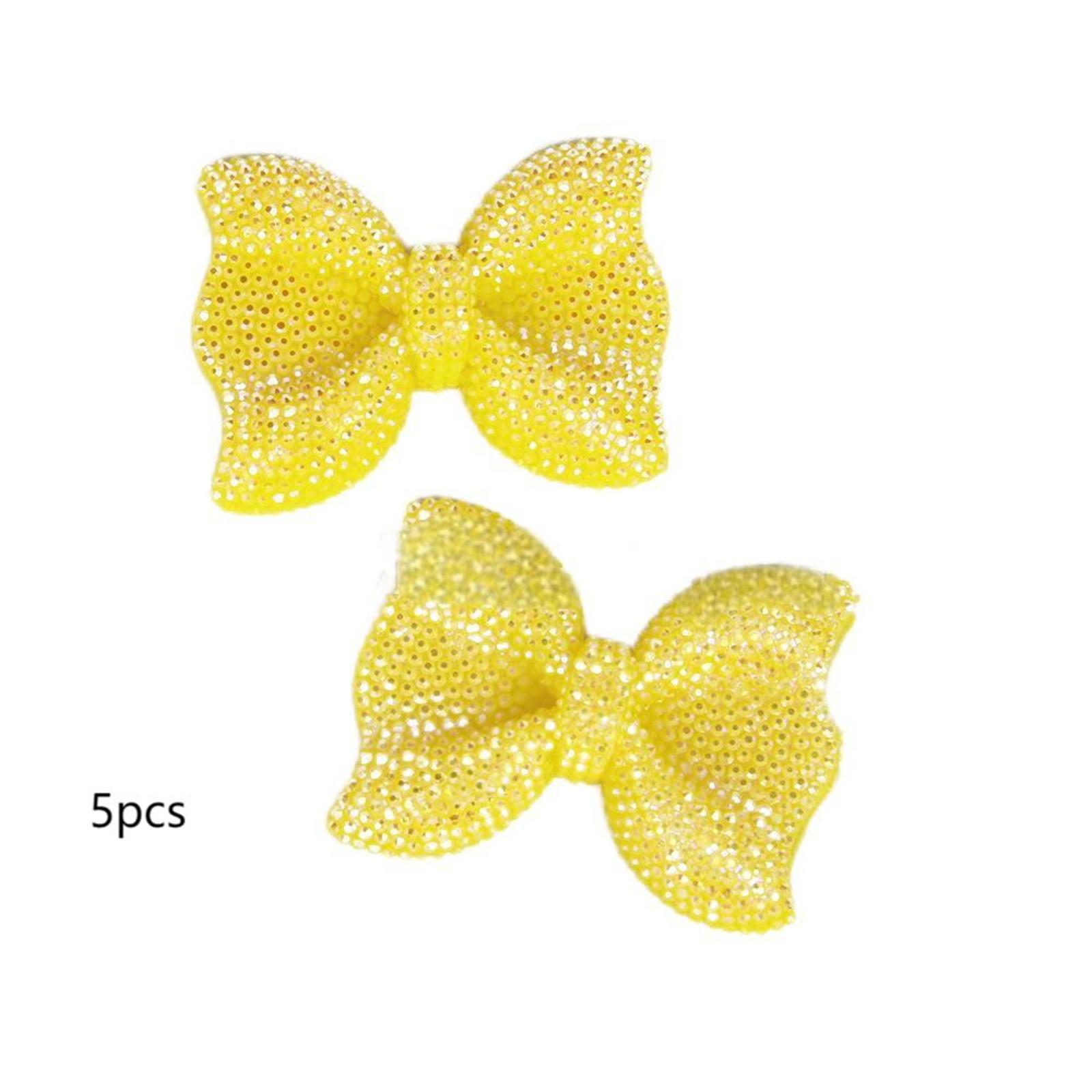 

5 шт. блестящие смоляные большие банты с плоским дном, аппликации из камней, сделай сам, свадебные украшения для альбома, шпильки, аксессуары для рукоделия SF563 One Size жёлтый