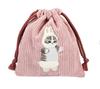 Mofusand Drawstring Bag with Rabbit Embroidered Boa