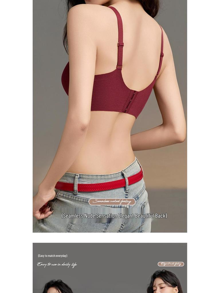 Women's Seamless Push-Up Bra, Soft Support, Anti-Sag, Non-Wired, Comfortable Uplift for Small Busts.