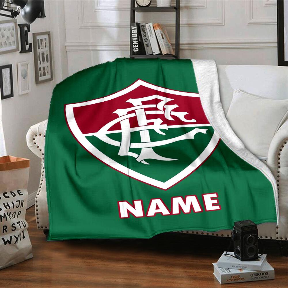Custom Name Fluminense FC Theme Printed Blanket - Perfect for Couch, Bed, Travel & Outdoor Use | Machine Washable, Cozy & Durable.