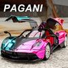 1:24 Pagani Huayra Dinastia 720s Miniature Sportscar Model Diecast Alloy Toys Doors Opened Sound Light Pull Back Vehice Boy Gift