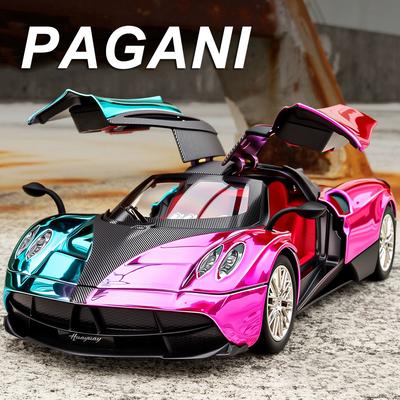 1:24 Pagani Huayra Dinastia 720s Miniature Sportscar Model Diecast Alloy Toys Doors Opened Sound Light Pull Back Vehice Boy Gift