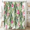 Greenery Bathroom Shower Curtain Set Featuring Pine Cones Poinsettias Christmas Home Decor In White with Red Accents (40 X 72)