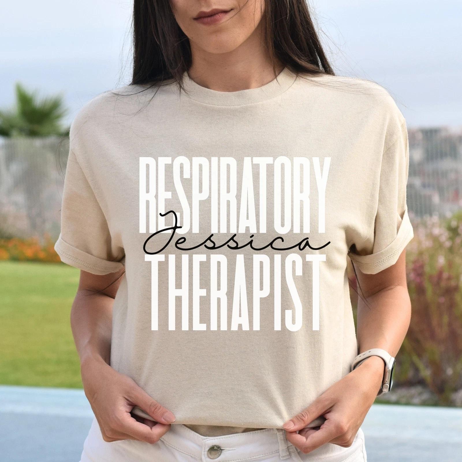 Personalized respiratory therapist T-shirt gift Custom name Pulmonology RT Unise S