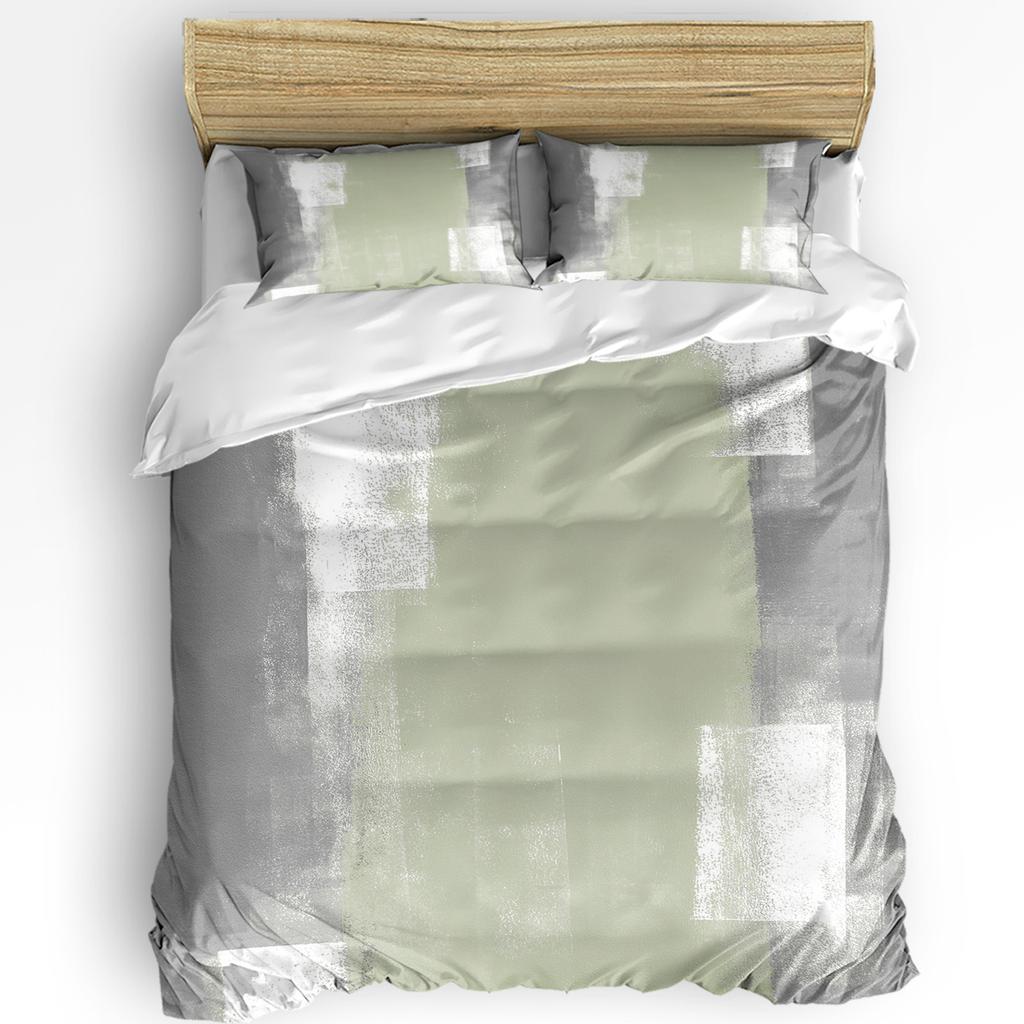 Oil Painting Abstract Geometric Yellow Gray Duvet Cover With Pillow Case 3pcs Bedding Set Quilt Cover Double Bed Home Textile
