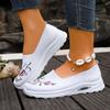 Fashion Autumn Women's Embroidered Sneakers Fashion Breathable Lightweight Non-Slip Wear-Resistant Casual Sports Shoes Soft Flat Loafer