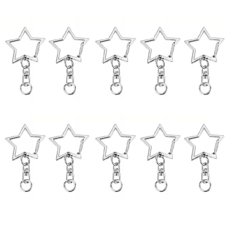 10 шт. Элегантные брелоки-звезды в стиле цифры 8, металлические брелоки, стильные кольца для ключей, подходят для молодежи и взрослых, подарок