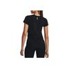 Under Armour SS23 Solid Color Crew Neck Slim Fit Short Sleeve T-Shirt Women Tops Black 1376819-001