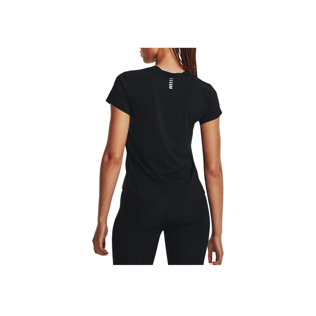 Under Armour SS23 Solid Color Crew Neck Slim Fit Short Sleeve T-Shirt Women Tops Black 1376819-001
