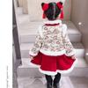 Girls' Winter Fleece-Lined Hanfu Skirt Set - Children's Chinese Tang Style New Year Costume