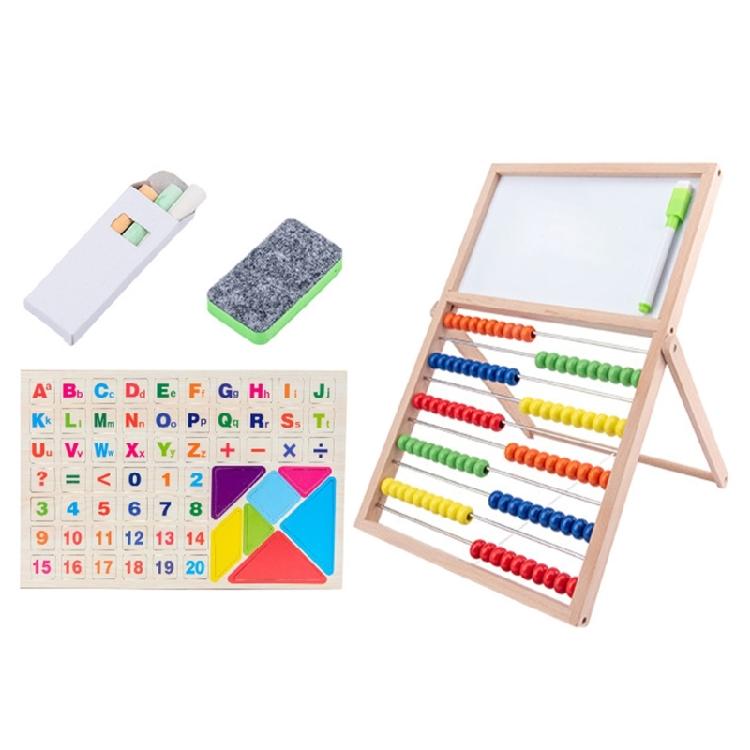 Educational Wooden Abacus Counting Toy Double Sided Magnetic Writing Drawing Board Abacus Math Learning Toy for Kids