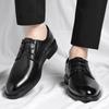 Mens Black Genuine Leather Perforated Lace Up Formal Business Office Breathable Summer Casual Daily Wear Shoes Hollow Simple