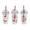 450ml Double Wall Insulated Glitter Cup Reusable Water Tumbler Straw Cups Plastic Drinking Cup Perfect Gift for Children