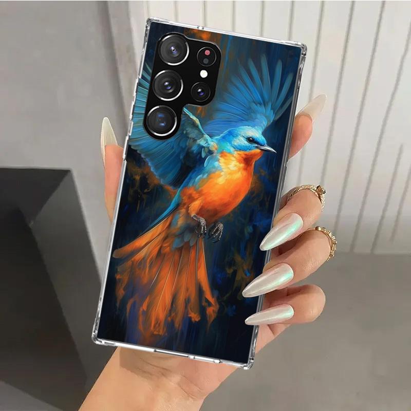 Animal Oil Painting Bird Phone Case for Samsung Galaxy S26 S24 S23 Ultra S25 Edge S22 S21 Plus S20 FE + Soft Print Shell Funda G