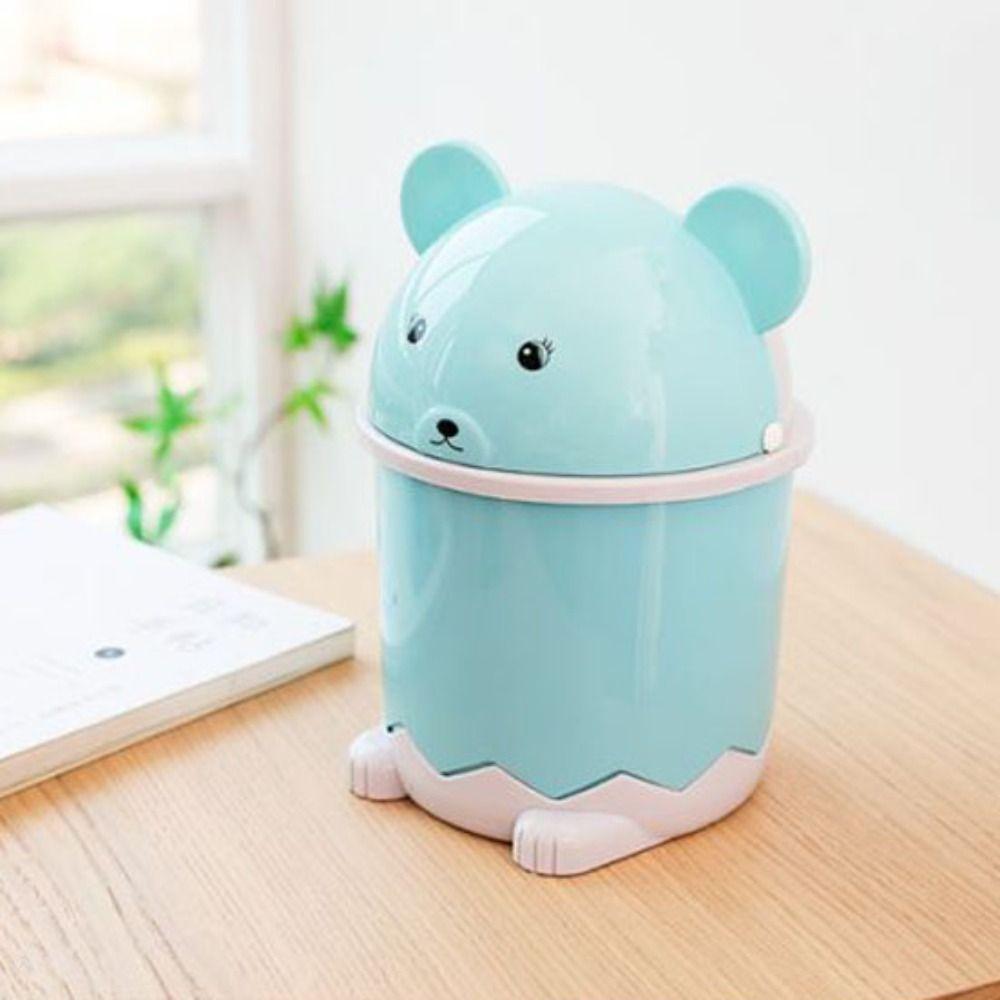 Storage Box Garbage Can With Cover Trash Bin Organizer Desktop Mini Trash Can Table