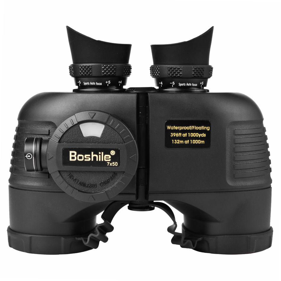 Navy Binoculars Boshile 7x50 Telescope Waterproof Nitrogen Big Compass Rangefinder Powerful Military Reticle Illuminant 4 Colors