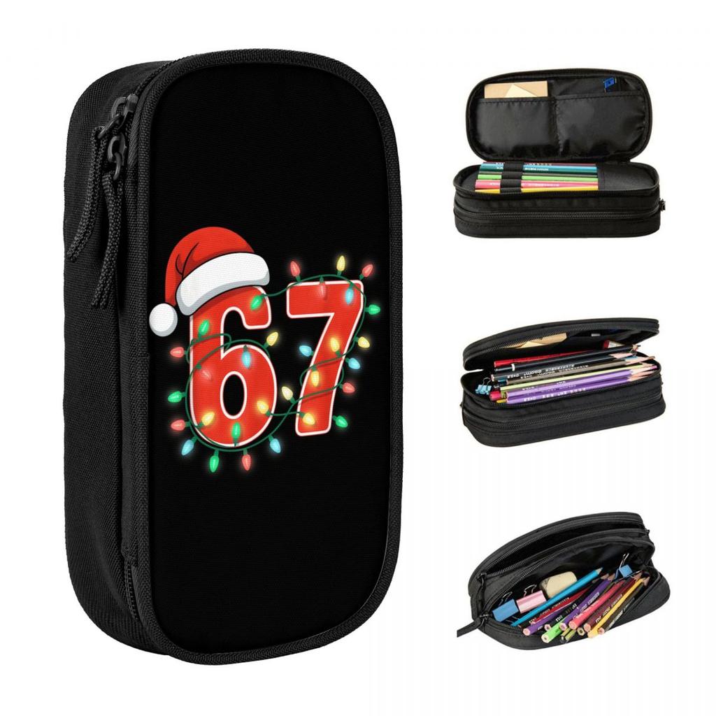 67 Christmas Lights Meme Saying 6 7 Xmas Pencil Case Pencil Pouch Back To School Pencil Cases Stationery Organizer Gift Idea