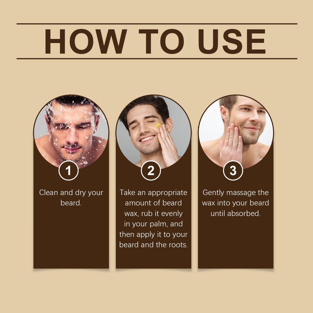 60g Men's Beard Grooming Wax – Moisturizing Styling Wax for a Shiny, Braided Beard Look. Travel-friendly Size.