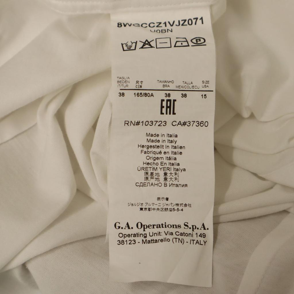 Giorgio Armani Made In Italy Short Sleeve Cotton Shirt 38 White Women Used