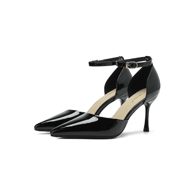 

811-6 One-word bag head high heels women pointed thin heels summer new sexy hollow sandals women 34