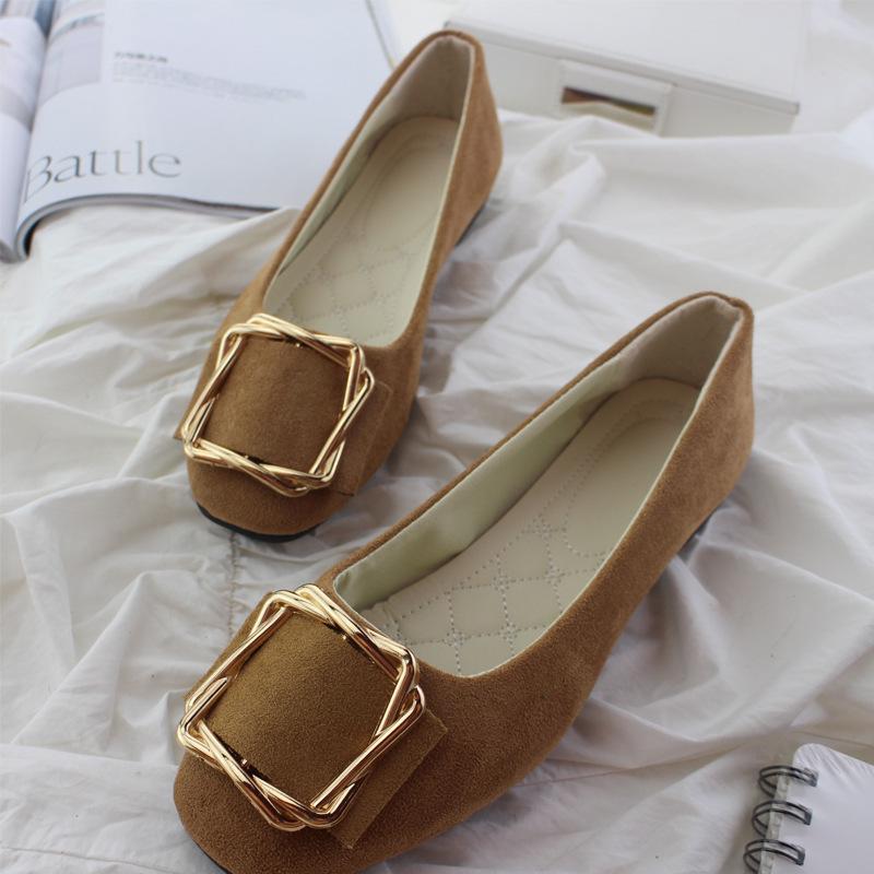 Women's Shoes Flat Shoes Square Toe Slip on Large Size Comfortable Casual Single Shoes Multicolor