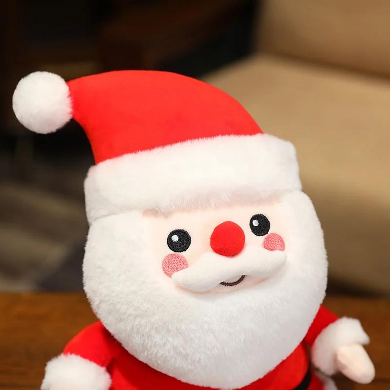 Christmas Doll Santa Claus Plush Toy Stuffed Soft Snowman Deer Toys for Kids Girls Xmas Gift Decor Props