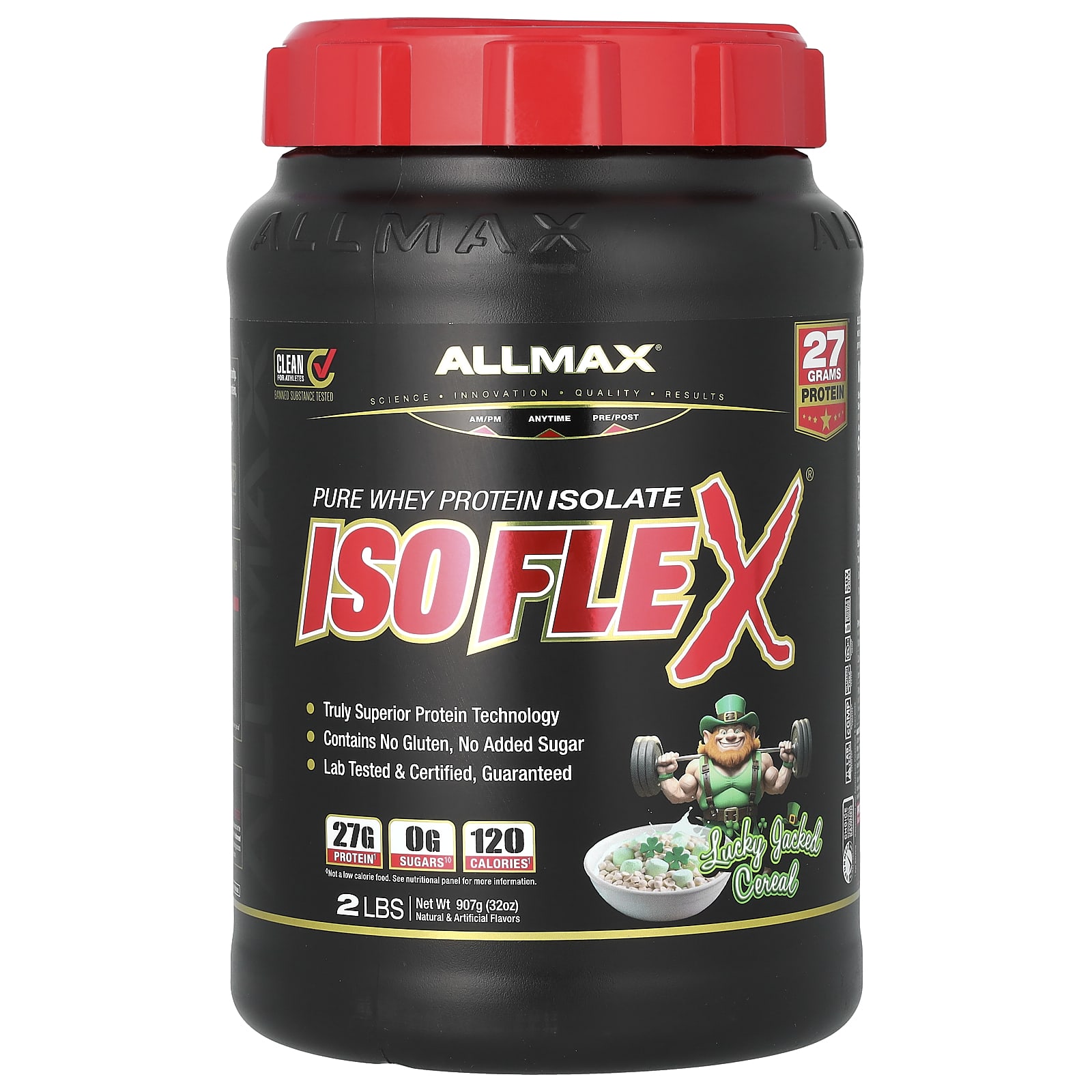 

ALLMAX, Isoflex, pure whey protein isolate, Lucky Jack Cereal, 907 g (2 lbs)