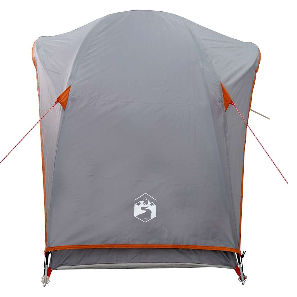 1 Person Camping Tent Gray and Orange Waterproof
