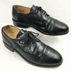 Made In France Cap Toe Business Shoes Black Size 7E (25.0-25.5) All Leather Men's