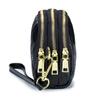 Damen Clutch aus echtem Leder Oberlederschicht lange Geldbörse dreilagige multifunktionale gesteppte Handytasche