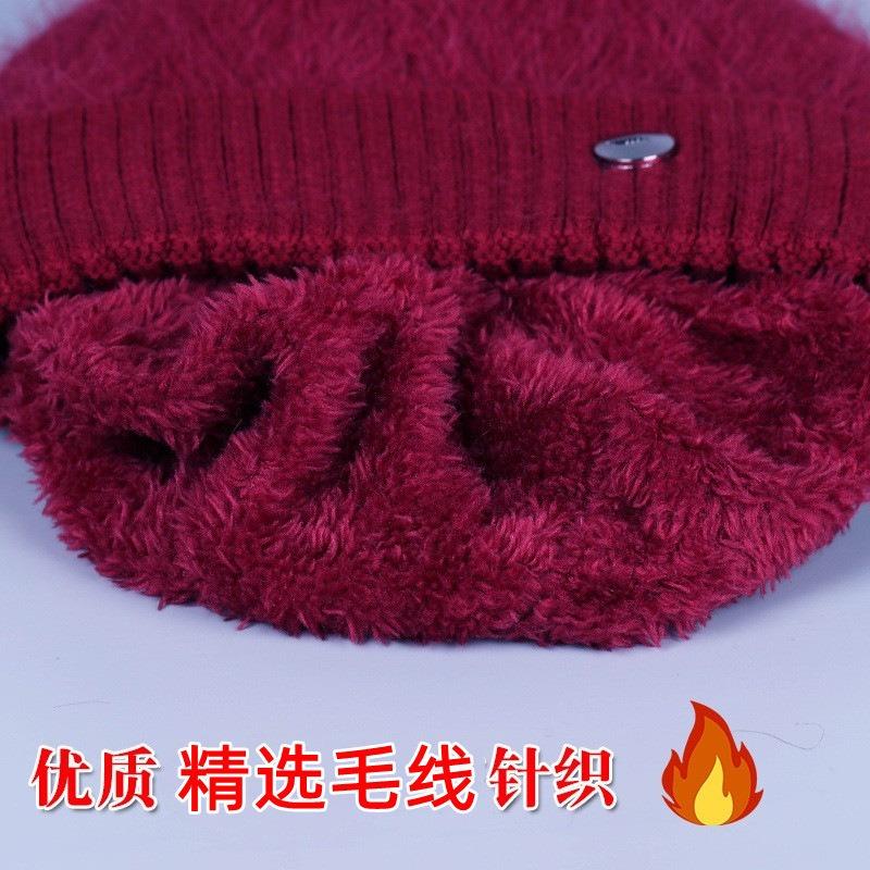 Winter hat fleece warm wool hat outdoor cold cover ear protector old lady knitted hat