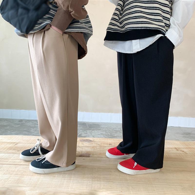 Letní Dětské Chlapecké Dívčí Šaty Kalhoty Široké Nohavice Batole Volné Kalhoty Uniforma Chino Kalhoty Ležérní Pohodlné Kalhoty s Kapsami 3-8L