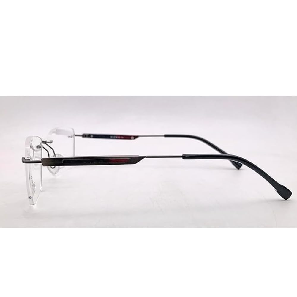 RSINC Oprawka bezramkowa/okulary/okulary korekcyjne, Optyczne, Metal i plastik Dla mężczyzn i kobiet, Gun Black 224810 54-18-140 | IB 21 | N1 Titex