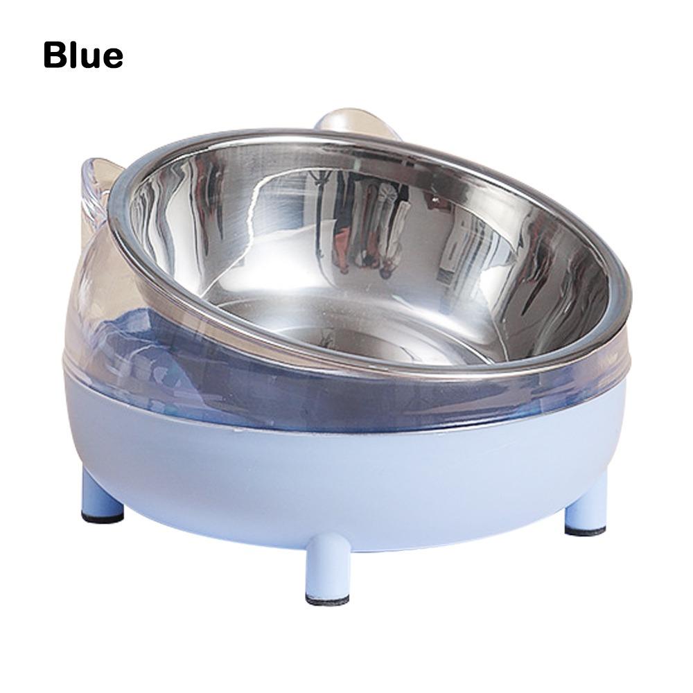New Stainless Steel Elevated Cat Bowls Easy Clean Plastic Pet Drinking Dish Tilted Design Pet Feeding Dish Dog Feeding