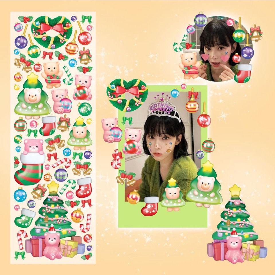 Корейская популярная рождественская наклейка в виде мармеладного мишки — фото 4