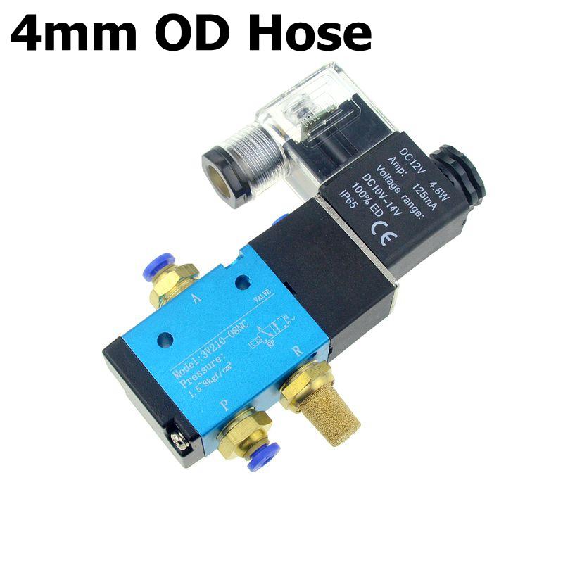 Port cu 3 căi 2 poziții 12V 24V 220V Electropompă pneumatică de aer Control electric Gaz Electropompă magnetică Conexiune furtun 10mm 6mm 8mm