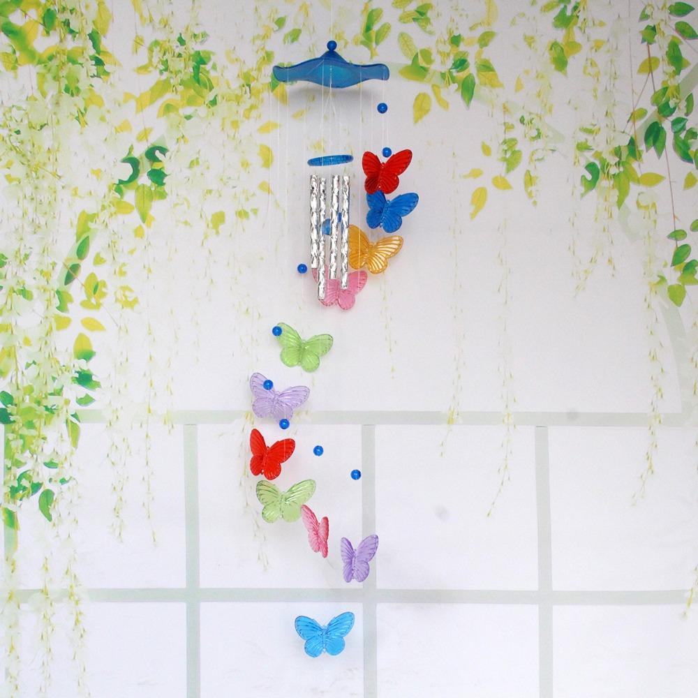 Home Garden Metal Wind Chimes Bell Butterflies Hanging Decoration  Wedding Party Supplies