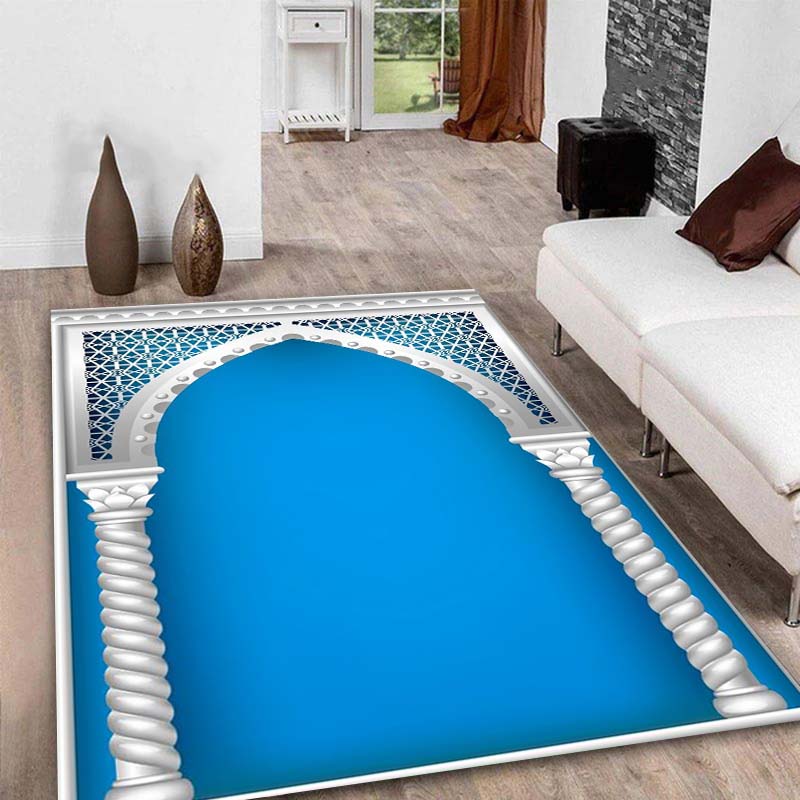 Islam Festival Portable Prayer Rug Muslim Kneeling Poly Mat Ramadan Kareem for Muslim Islam Waterproof Prayer Mat Carpet