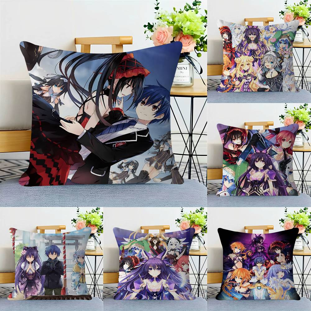 Anime D-DATE-A-LIVES Kudde Gåvor Hemmakontor Möbler Sovrum Soffa Bil Kuddfodral Fodral 45x45cm