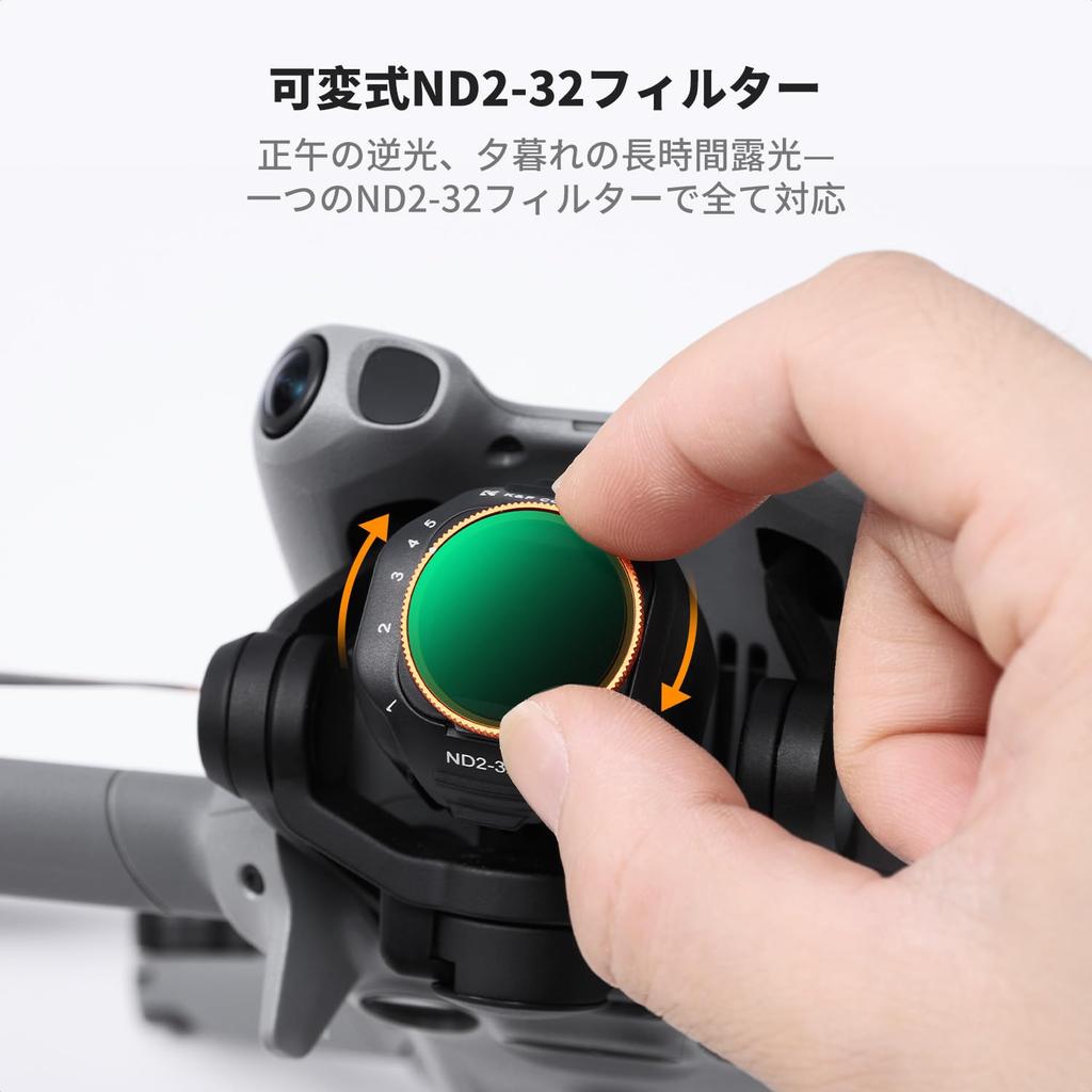 CONCEPT Variable ND Filter for DJI Mini 5 Easy Adjustable Light AGC Optical Nano and K&F Pro, ND2-ND32, Installation, Reduction, Glass, 28-Layer