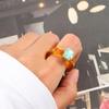 Elegant Fashion Jewelry Irregular Girls Acrylic Women Geometric Transparent Finger Ring Resin Rings